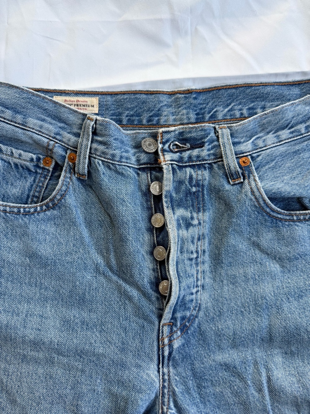Levi’s Premium 501 Original Cropped Jeans W28 L28 Button Fly “Jokes on You”wash